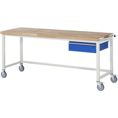 Rau Fahrbare Werkbank mit Querstrebe und Schublade BxTxH 2000x700x880mm (05-8001A1-207B4S.11) Rau Fahrbare Werkbank mit Querstrebe und Schublade BxTxH 2000x700x880mm (05-8001A1-207B4S.11)