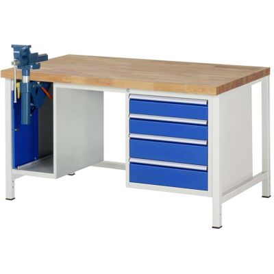 Rau Werkbank höhenverstellbar 8185A1, B1500xT900xH840-1040mm, 4x Schublade-TA, SSKL (03-8185A1-159B4H.11) Rau Werkbank höhenverstellbar 8185A1, B1500xT900xH840-1040mm, 4x Schublade-TA, SSKL (03-8185A1-159B4H.11)
