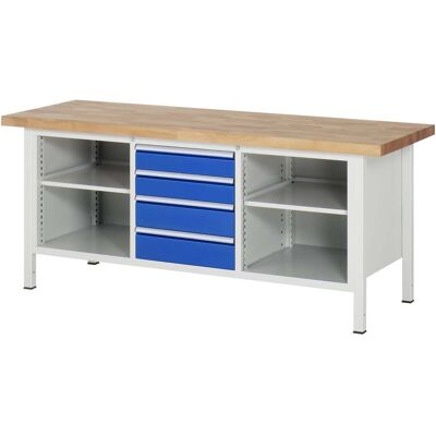 Rau Werkbank höhenverstellbar 8566A2, B2000xT700xH840-1040mm, 4x Schublade-TA (03-8566A2-207B4H.11) Rau Werkbank höhenverstellbar 8566A2, B2000xT700xH840-1040mm, 4x Schublade-TA (03-8566A2-207B4H.11)
