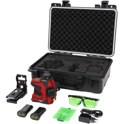 STIER Kreuzlinienlaser SKL 3x360°, 520nm, grün, 1/4" und 5/8" Gewinde im Koffer (905569) STIER Kreuzlinienlaser SKL 3x360°, 520nm, grün, 1/4" und 5/8" Gewinde im Koffer (905569)