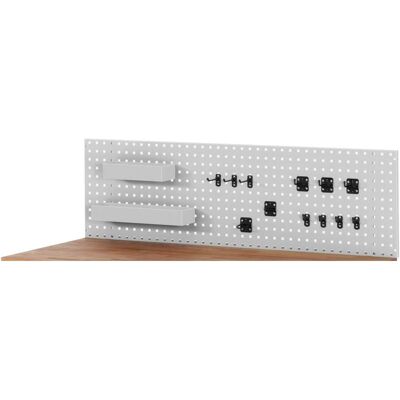 STIER Lochplatte BxTxH 1250x15x450mm inkl. 12-teiligem Werkzeuhhalterset und 2 Ablagekästen (905404) STIER Lochplatte BxTxH 1250x15x450mm inkl. 12-teiligem Werkzeuhhalterset und 2 Ablagekästen (905404)