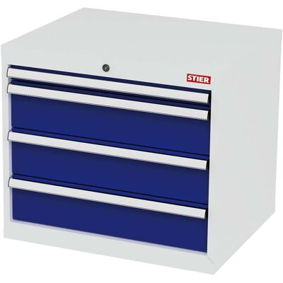 STIER Schubladenschrank mit 4 Schubladen BxTxH 700x575x620 mm lichtgrau/enzianblau (905058) STIER Schubladenschrank mit 4 Schubladen BxTxH 700x575x620 mm lichtgrau/enzianblau (905058)