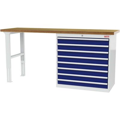 STIER Werkbank BxTxH 2000x600x860 mm mit 1 Schrankgehäuse der Breite 900 mm RAL 7035 / RAL 5010 (905079) STIER Werkbank BxTxH 2000x600x860 mm mit 1 Schrankgehäuse der Breite 900 mm RAL 7035 / RAL 5010 (905079)