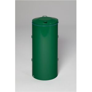 VAR Stahlmüllbehälter 120L - Doppelklappe, Grün VAR Stahlmüllbehälter 120L - Doppelklappe, Grün
