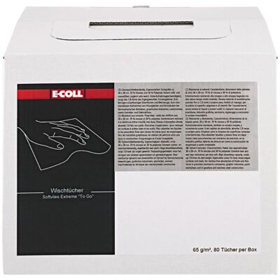 E-COLL Wischtuch Softvlies Extr. Spenderbox "toGo" 80 Tücher 30x38mm weiß (4317784668927) E-COLL Wischtuch Softvlies Extr. Spenderbox "toGo" 80 Tücher 30x38mm weiß (4317784668927)