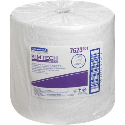 Kimtech Pure Reinigungstücher, 1 Rolle mit 600 weißen, 1-lagigen Tüchern (7623) Kimtech Pure Reinigungstücher, 1 Rolle mit 600 weißen, 1-lagigen Tüchern (7623)