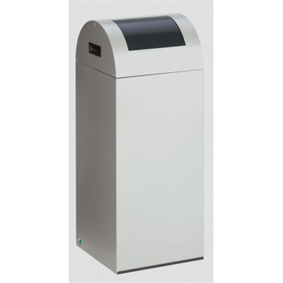 VAR Stahl-Recyclingbehälter - 60L, Silber, Automatischer Deckel, Mülltrennung VAR Stahl-Recyclingbehälter - 60L, Silber, Automatischer Deckel, Mülltrennung