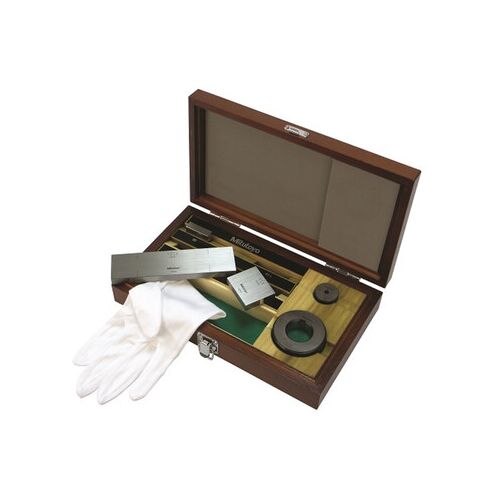 Mitutoyo Endmaßsatz, metrisch, Prüfzert., ISO 3 Endmaße, Klasse 1, Stahl, 2 Einstellringe (516-124-10)