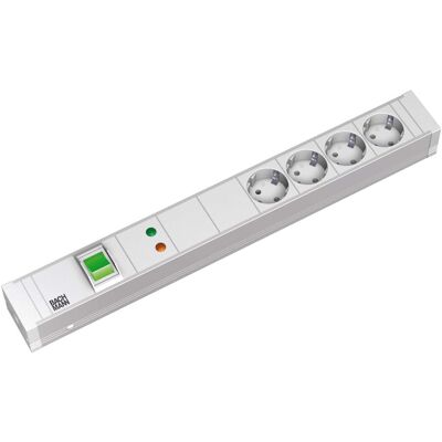 Bachmann 19-Zoll Steckdosenleiste mit 4 Steckdosen - Weiß Bachmann 19-Zoll Steckdosenleiste mit 4 Steckdosen - Weiß