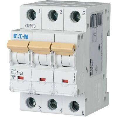 Eaton PXL-B13/3 3-poliger Leitungsschutzschalter - 13A 400V IP20 Eaton PXL-B13/3 3-poliger Leitungsschutzschalter - 13A 400V IP20