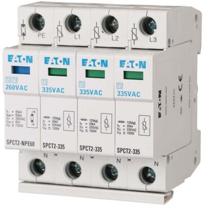Eaton SPCT2-335-3+NPE Überspannungsableiter - 3p, 335V, 20kA Eaton SPCT2-335-3+NPE Überspannungsableiter - 3p, 335V, 20kA
