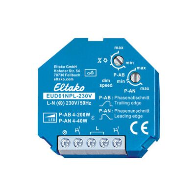 Eltako Universal-Dimmschalter Mindestlast nur 4W EUD61NPL-230V (61100832) Eltako Universal-Dimmschalter Mindestlast nur 4W EUD61NPL-230V (61100832)