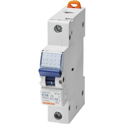 Gewiss Leitungsschutzschalter B6A, 1P, 10KA, 1TE GW92505) Gewiss Leitungsschutzschalter B6A, 1P, 10KA, 1TE GW92505)