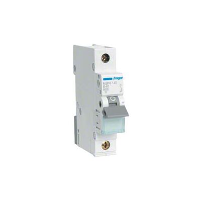Hager MBN140 1-poliger Leitungsschutzschalter - IP20 40A 50/60Hz Hager MBN140 1-poliger Leitungsschutzschalter - IP20 40A 50/60Hz