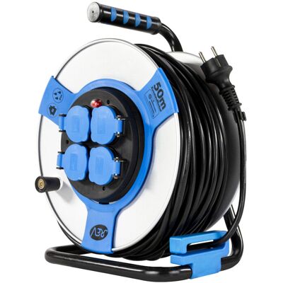 REV Kabeltrommel 50m Stahl IP44 4-fach st-rt H05VV-F 3G1,5 (0011118812) REV Kabeltrommel 50m Stahl IP44 4-fach st-rt H05VV-F 3G1,5 (0011118812)