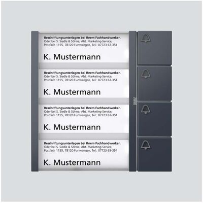 Siedle&Söhne; Bus-Tasten-Modul anthrazitgrau BTM 650-04 AG (210004910-00) Siedle&Söhne; Bus-Tasten-Modul anthrazitgrau BTM 650-04 AG (210004910-00)