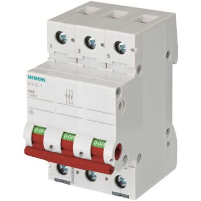 Siemens 63A Roter-Schalter mit rotem Griff - Leitungsschutzschalter Siemens 63A Roter-Schalter mit rotem Griff - Leitungsschutzschalter