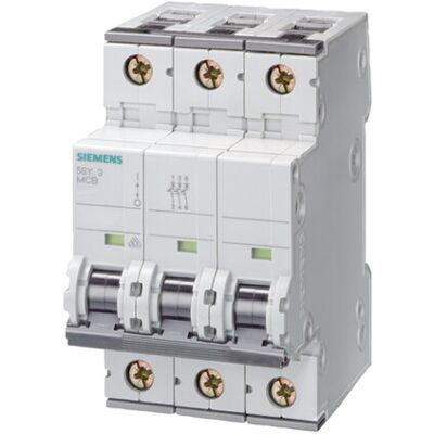 Siemens Modell 5SY4350-7 Leitungsschutzschalter - 50A 3-polig, Typ C, DIN-Schiene Siemens Modell 5SY4350-7 Leitungsschutzschalter - 50A 3-polig, Typ C, DIN-Schiene