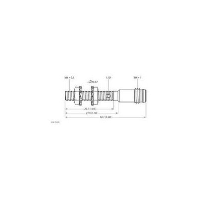 Turck Bi1-EG05-AP6X-V1331 Induktiver Sensor - Zylinder, 1 mm, PNP, 10-30 VDC Turck Bi1-EG05-AP6X-V1331 Induktiver Sensor - Zylinder, 1 mm, PNP, 10-30 VDC