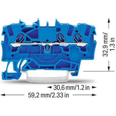 WAGO Durchgangsklemme 3-Leiter TS 35 2001-1304 blau) WAGO Durchgangsklemme 3-Leiter TS 35 2001-1304 blau)