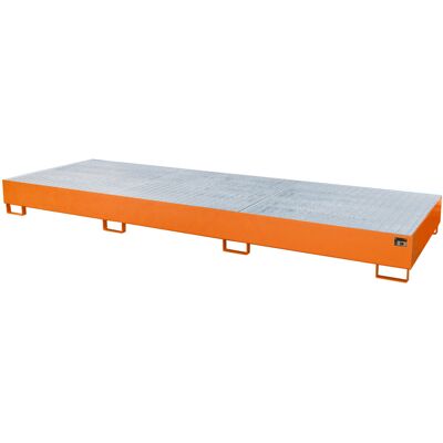 Eurokraft pro Stahl Behälterwanne - 3850 x 1300 x 340 mm - Stahl, Lackiert, Gelb-Orange RAL 2000 Eurokraft pro Stahl Behälterwanne - 3850 x 1300 x 340 mm - Stahl, Lackiert, Gelb-Orange RAL 2000