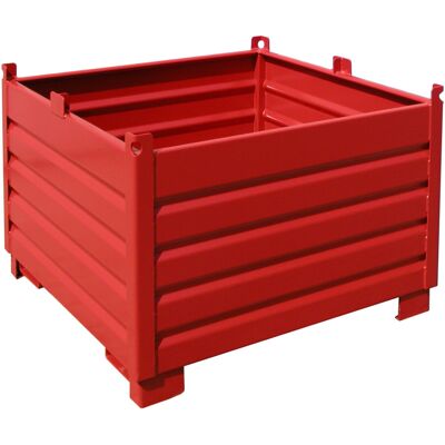 Eurokraft pro Sammelbehälter - 1,0 m³, Stahl, RAL 3000 Rot, Stapelbar Eurokraft pro Sammelbehälter - 1,0 m³, Stahl, RAL 3000 Rot, Stapelbar