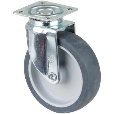 BS Rollen Lenkrolle A200.A80, mit Platte, Durchmesser 80, B 21mm, 50kg, Gummi (A200.A80.080) BS Rollen Lenkrolle A200.A80, mit Platte, Durchmesser 80, B 21mm, 50kg, Gummi (A200.A80.080)