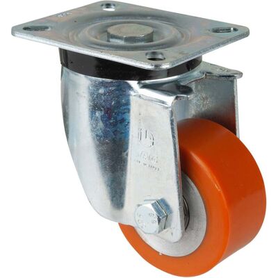 BS Rollen Lenkrolle N100.B90, mit Platte, Durchmesser 80, B 40mm 250kg, Guss-Polyurethan (N100.B90.081) BS Rollen Lenkrolle N100.B90, mit Platte, Durchmesser 80, B 40mm 250kg, Guss-Polyurethan (N100.B90.081)