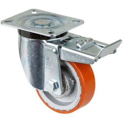 BS Rollen Lenkrolle N120.C10 mit Totalfeststeller mit Platte, Ø 100, B 30mm (N120.C10.101) BS Rollen Lenkrolle N120.C10 mit Totalfeststeller mit Platte, Ø 100, B 30mm (N120.C10.101)