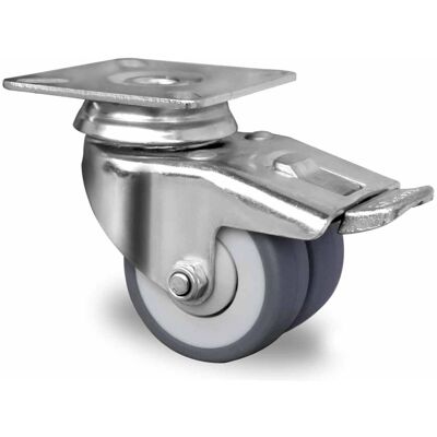 CASCOO Doppel-Lenkrolle mit Totalfeststeller ø 50 mm Serie P2T2 Kugellager (TDPE6C0050P2T2B42) CASCOO Doppel-Lenkrolle mit Totalfeststeller ø 50 mm Serie P2T2 Kugellager (TDPE6C0050P2T2B42)