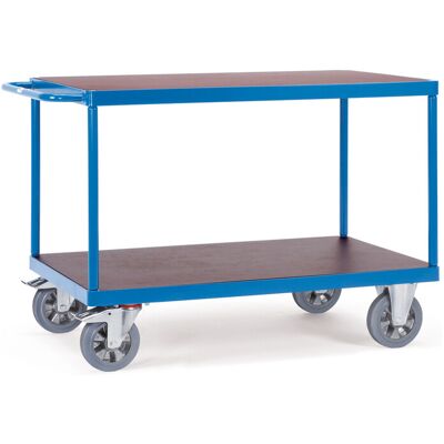 fetra 12402 Tischwagen aus Stahlrohr mit Holzplattformen und Schiebebügel (Tragkraft:1200 kg, Elastic-Reifen, 2 Etagen)) fetra 12402 Tischwagen aus Stahlrohr mit Holzplattformen und Schiebebügel (Tragkraft:1200 kg, Elastic-Reifen, 2 Etagen))