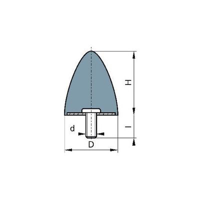 Gummi-Metall-Puffer parabelförmig Typ E D15xH15 M4 NR57 ; elko Gummi-Metall-Puffer parabelförmig Typ E D15xH15 M4 NR57 ; elko