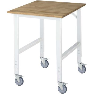 RAU Mobiles Arbeitstisch - Buche, Himmelblau RAL 5012 - 750x1000mm RAU Mobiles Arbeitstisch - Buche, Himmelblau RAL 5012 - 750x1000mm