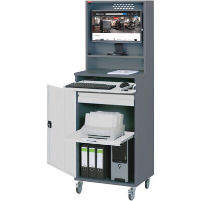 STIER Computerschrank Premium fahrbar BxTxH 650x520x1895 mm (906158) STIER Computerschrank Premium fahrbar BxTxH 650x520x1895 mm (906158)