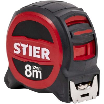 STIER Premium Taschenbandmaß 8 m x 32 mm mit Magnet und Edelstahlhaken (905373) STIER Premium Taschenbandmaß 8 m x 32 mm mit Magnet und Edelstahlhaken (905373)