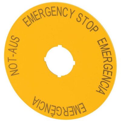 Eaton M22-XAK2 Not-Aus-Schild - Für Einsatz mit Tastern Eaton M22-XAK2 Not-Aus-Schild - Für Einsatz mit Tastern