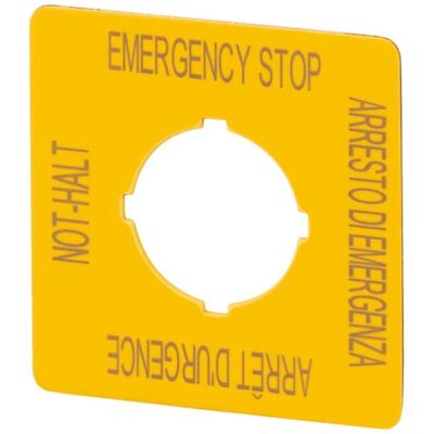 Eaton Schild (Not-Halt) gelb, HxB=50x50mm M22-XYK11 (121373) Eaton Schild (Not-Halt) gelb, HxB=50x50mm M22-XYK11 (121373)