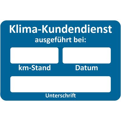 Eichner Kundendienstaufkleber, Text: Klima-Kundendienst (9220-00056) Eichner Kundendienstaufkleber, Text: Klima-Kundendienst (9220-00056)
