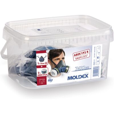 Moldex Atemschutzbox A1B1E1K1 P3 R Größe M, Serie 7000, organische Gase, anorganische Gase, Saure Gase, Ammoniak und Partikel EasyLock® (7432 02) Moldex Atemschutzbox A1B1E1K1 P3 R Größe M, Serie 7000, organische Gase, anorganische Gase, Saure Gase, Ammoniak und Partikel EasyLock® (7432 02)