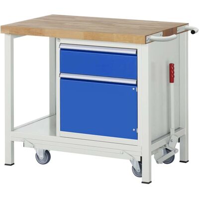 Rau Werkbank mit absenkbarem Fahrgestell Modell 8152 B 1000 x T 700 x H 880mm (05-8152A6-107B4F.11) Rau Werkbank mit absenkbarem Fahrgestell Modell 8152 B 1000 x T 700 x H 880mm (05-8152A6-107B4F.11)