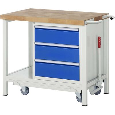 Rau Werkbank mit absenkbarem Fahrgestell Modell 8157 B 1000 x T 700 x H 880mm (05-8157A6-107B4F.11) Rau Werkbank mit absenkbarem Fahrgestell Modell 8157 B 1000 x T 700 x H 880mm (05-8157A6-107B4F.11)