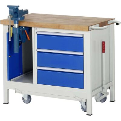 Rau Werkbank mit absenkbarem Fahrgestell Modell 8183 B 1000 x T 700 x H 880mm (05-8183A2-107B4F.11) Rau Werkbank mit absenkbarem Fahrgestell Modell 8183 B 1000 x T 700 x H 880mm (05-8183A2-107B4F.11)