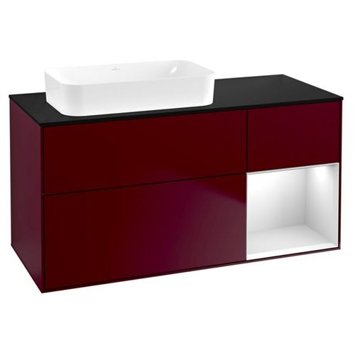 V&B; Waschtischunterschrank Wandbeleuchtung Finion 120x60 cm, Reg re wh. m Lac, Peony Matt ; Villeroy & Boch (G692MTHB)