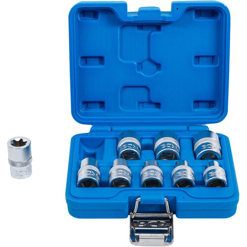 BGS Steckschlüssel-Einsatz-Satz E-Profil Antrieb Innenvierkant 12,5 mm SW E10 - E24 9-tlg. ; BGS technic (6425)