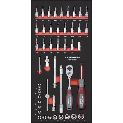 Kraftwerk Steckschlüsselsatz 1/4" 46-tlg. 20x40 Einlage (105.401.001)