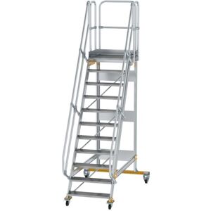 MUNK Aluminium-Plattformtreppe fahrbar 60° 11 Stufen (600731) MUNK Aluminium-Plattformtreppe fahrbar 60° 11 Stufen (600731)