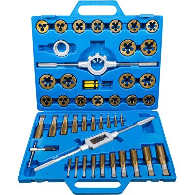 BGS Technic Gewindeschneid-Satz Tin-beschichtet M6 - M24 45-tlg. aus Metall für Gewinde mit verschiedenen Durchmessern, 1899) BGS Technic Gewindeschneid-Satz Tin-beschichtet M6 - M24 45-tlg. aus Metall für Gewinde mit verschiedenen Durchmessern, 1899)