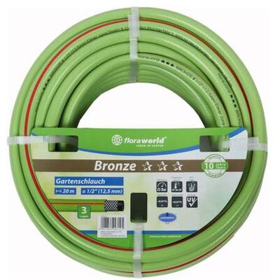 Floraworld Bronze Gartenschlauch - 25 m, 19 mm, Kreuzgewebe, 3 Lagen, UV-beständig Floraworld Bronze Gartenschlauch - 25 m, 19 mm, Kreuzgewebe, 3 Lagen, UV-beständig