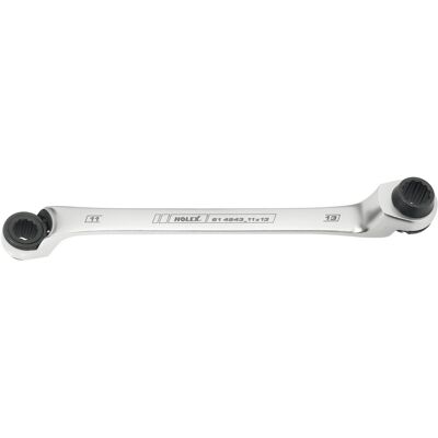 HOLEX Doppel-Ratschen-Ringschlüssel SW 11 x 13 mm (614843 11X13) HOLEX Doppel-Ratschen-Ringschlüssel SW 11 x 13 mm (614843 11X13)