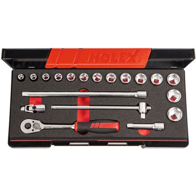 Holex Steckschlüssel-Sortiment 3/8 Zoll-Vierkant 19-teilig, Typ: 6 (633918 6) Holex Steckschlüssel-Sortiment 3/8 Zoll-Vierkant 19-teilig, Typ: 6 (633918 6)